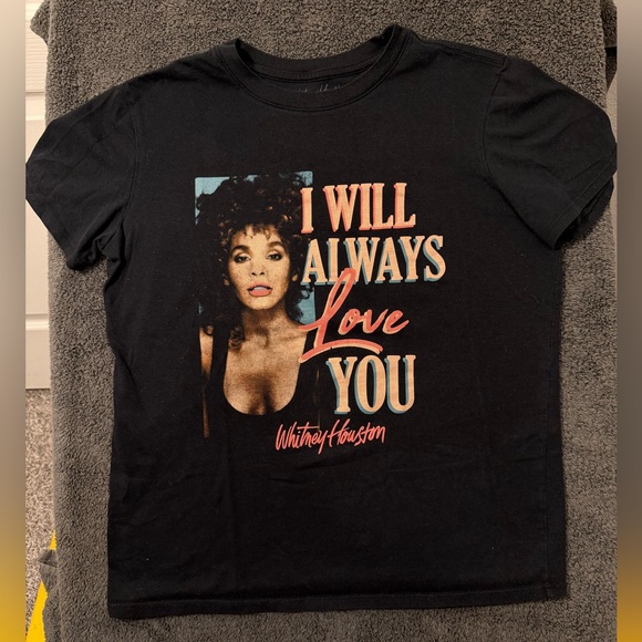 Whitney Houston Black Graphic T-Shirt - Picture 2 of 4